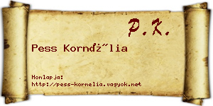 Pess Kornélia névjegykártya